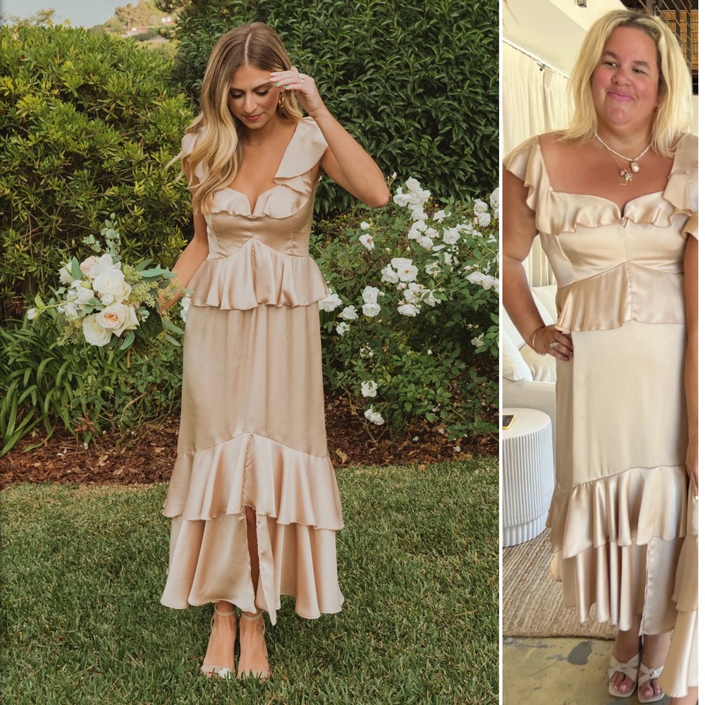 Elegant Cream Ruffle Dress